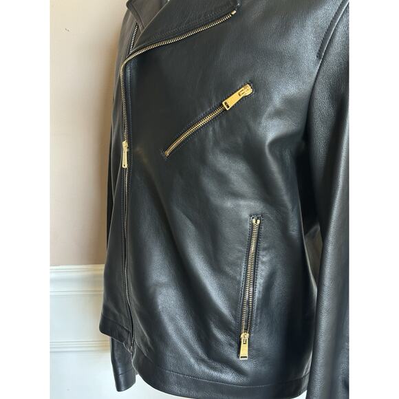 Versace Men's Blouson Leather Jacket Black 40 US (50 Euro) IT 1012178 NWT $3600 - Picture 8 of 16